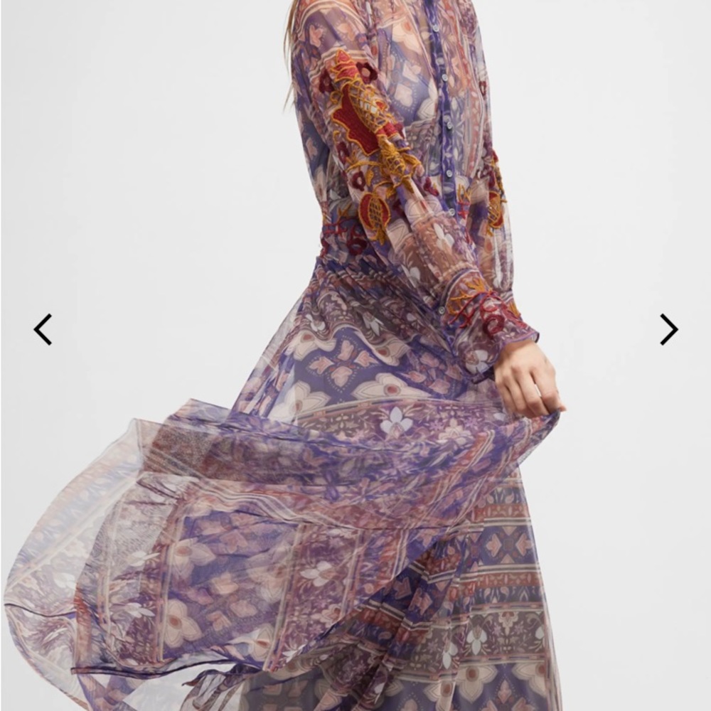 Johnny Was mesh midi dress .